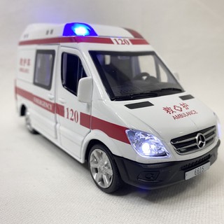 ราคารถโมเดลเหล็ก รถพยาบาล เบนซ์ BENZ มีไฟมีเสียงไซเรน🚨🚑👨🏾‍⚕️👩🏼‍⚕️🤩 คันใหญ่ยาว 6.5 นิ้ว เด็กชอบมากๆ