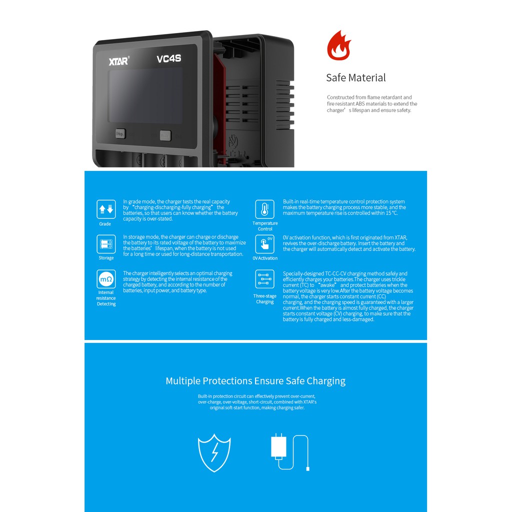 เครื่องชาร์จอัจฉริยะ-xtar-vc4s-ประกัน-1-ปีของแท้จาก-sunflashlight-ตัวแทน-xtar-ตั้งแต่-2012