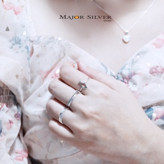 ภาพขนาดย่อของภาพหน้าปกสินค้าแหวนเงินแท้ 92.5% แหวนลวด 1 มิล แหวนเกลียว แหวนเกลียวรมดำ แหวนตัดลาย แหวนเงินแท้ แหวนเซต Major Silver จากร้าน majorsilver บน Shopee ภาพที่ 2