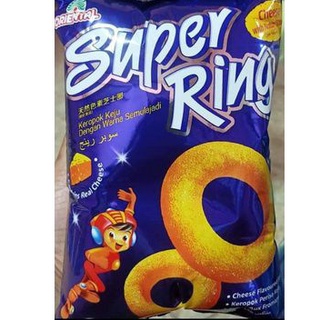 ขนมข้าวโพดอบกรอบเคลือบชีส supper ring ห่อเล็ก14g 5บาท