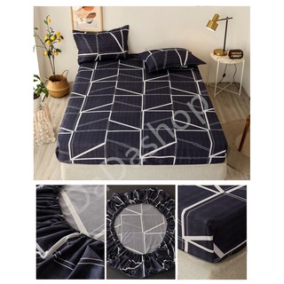 ชุดผ้าปูที่นอน Da1 แบบรัดรอบเตียง ขนาด 3.5 ฟุต พร้อมปลอกหมอน 3 in1 เตียงสูง10 นิ้ว ไม่มีรอยต่อ ไม่ลอกง่าย