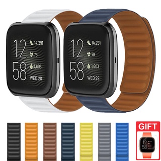 สินค้า สายนาฬิกาข้อมือซิลิโคน แบบแม่เหล็ก สําหรับ Fitbit Versa 3 2 Lite Sense