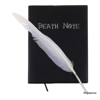 Folღ สมุดโน๊ตบุ๊คคอสเพลย์ Death Note & ปากกาขนนกสําหรับแต่งคอสเพลย์