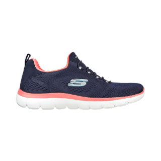 Skechers สเก็ตเชอร์ส รองเท้าผู้หญิง Women Sport Summits Perfect Views Shoes - 149523-NVNP Memory Foam Wide Fit, Machine Washable, Vegan (Live)