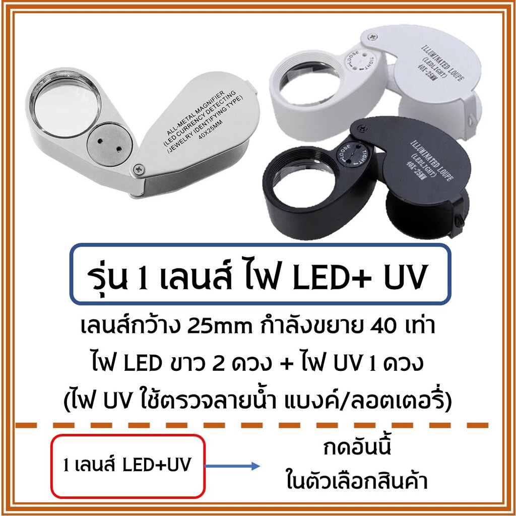 ภาพหน้าปกสินค้าพร้อมส่งจากไทย  กล้องส่องพระ พร้อมไฟ LED + UV กำลังขยาย 40 เท่า ตรวจแบงค์ปลอมได้ จากร้าน fml_bkk บน Shopee