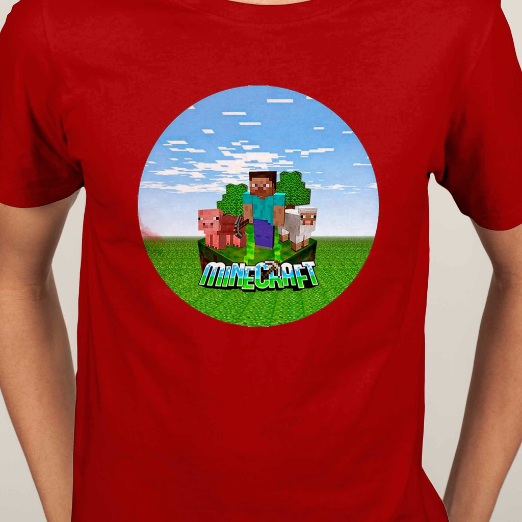 เสื้อเบลาส์-เกม-minecraft-เสื้อยืดคอกลมแขนสั้นผู้ชาย-เสื้อยืด-ชุดลำลอง-เสื้อยืดเกมมิ่ง-แขนสั้น