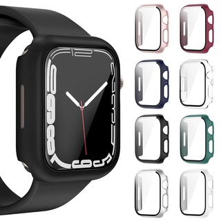 กระจกนิรภัย พร้อมฝาครอบ สําหรับ iwatch Case 7 6 Se 5 4 3 2 1 iwatch 45 มม. 41 มม. apple watch