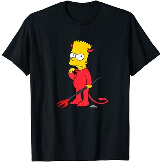เสื้อยืดโอเวอร์ไซส์เสื้อยืด พิมพ์ลาย The Simpsons Bart Devil Suit Treehouse of Horrors เหมาะกับวันฮาโลวีน สําหรับผู้ใหญ่