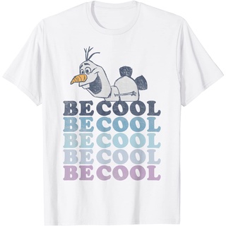 เสื้อยืดโอเวอร์ไซส์เสื้อยืด ผ้าฝ้าย พิมพ์ลาย Disney Frozen 2 Olaf Be Cool Colorful สําหรับผู้ชายS-4XL