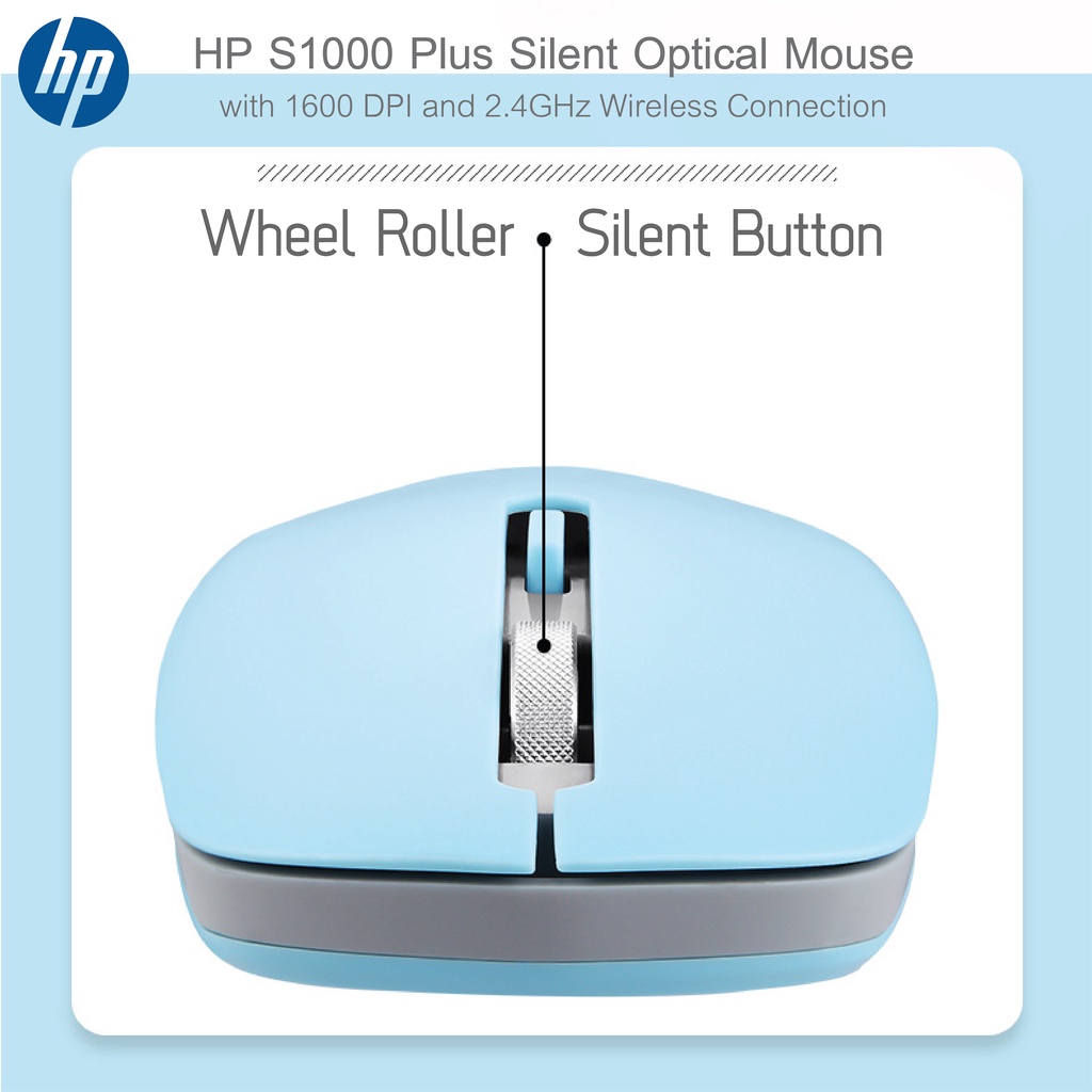 ภาพสินค้าสีใหม่ พาสเทล  พร้อมส่ง  เมาส์ไร้สาย ไร้เสียงคลิก HP S1000 Silent Mouse USB Wireless Mouse 1600DPI USB จากร้าน yuuta2016 บน Shopee ภาพที่ 4