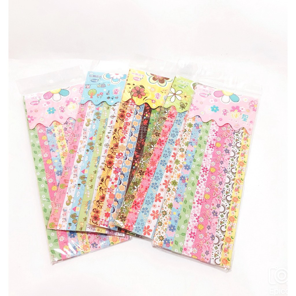 พร้อมส่ง-กระดาษพับดาวคละลาย-จำนวน-6-แพ็ค