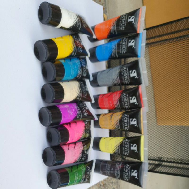 สีอะคริลิคacrylic-colour-st-ชนิดหลอดบรรจุขนาด-22ml