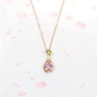 A.CEMI Sakura Drop Necklace สร้อยคอเงินชุบทอง 18K ฟรีกล่องของขวัญ ของขวัญแฟน