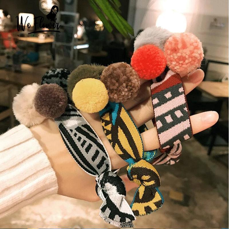 we-flower-kawaii-fur-ball-elastic-rubber-band-hair-tie-for-girls-kids-women-fashion-scrunchies-ponytail-hair-accessories