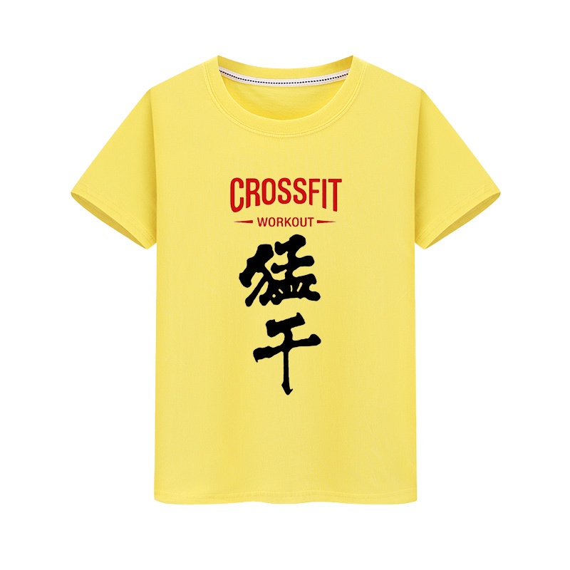 เสื้อยืดแขนสั้นลําลอง-ผ้าฝ้าย-พิมพ์ลาย-crossfit-แฟชั่นฤดูร้อน-สําหรับผู้ชาย-และผู้หญิง