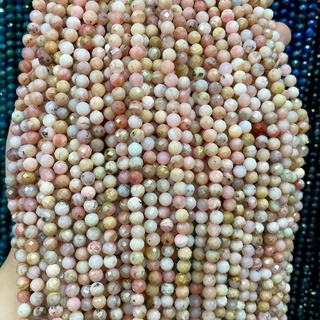 พิ้งค์โอปอล Pink Opal 6 mm เจีย (เส้นยาว) หินนำโชค ความรัก เนื้อคู่ *เล่นแสงสวยมาก*