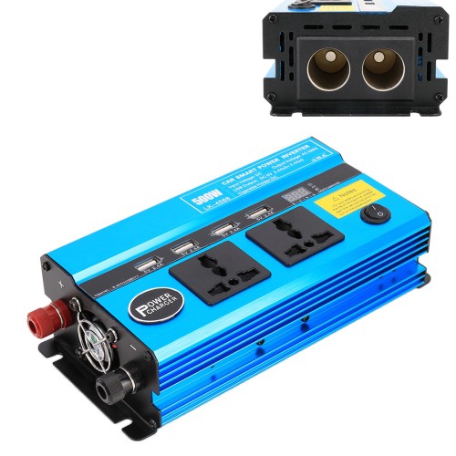 smart-power-inverter-dc-12v-to-ac-220v-50hz-กำลังไฟฟ้า-500w-w-4-usb-ports-2-ac-outlets-black