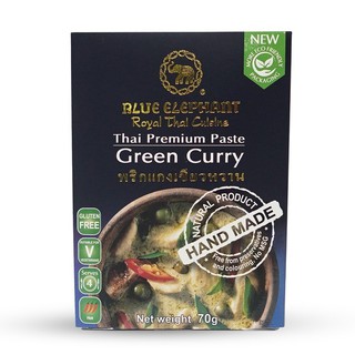 บลูเอเลเฟ่นท์ น้ำพริกแกงเขียวหวาน 70กรัม Blue Elephant Green curry paste 70g 1 กล่องมี 12 ชิ้น