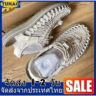 TUHAO   KEEEN สินค้าใหม่ลดราคา! 1-2วันได้ของรองเท้าแตะผู้ชายและผู้หญิงใหม่รองเท้าแตะรองเท้าแตะทอ Strap Sandals