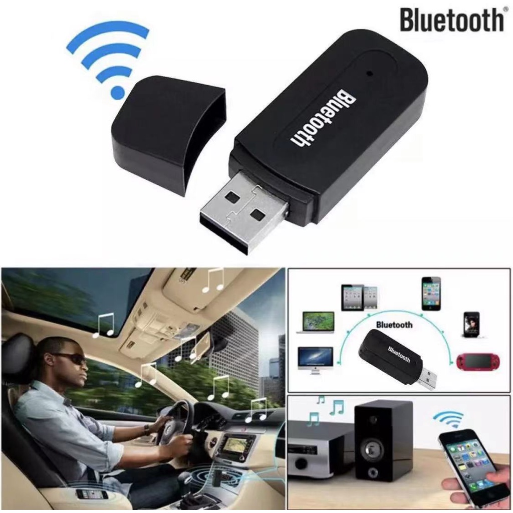 ภาพหน้าปกสินค้าบลูทูธมิวสิค BT-163 USB Bluetooth Audio Music Wireless Receiver Adapter 3.5mm Stereo Audio จากร้าน chow.shop บน Shopee