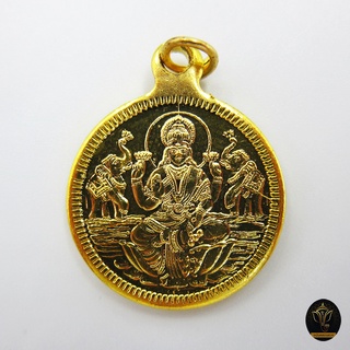 Ananta Ganesh ® เหรียญห้อยคอ ลายหน้า-หลัง ขนาด 1" (ผ่านพิธีแล้ว) อินเดียแท้ พระแม่ลักษมี เน้นเรียกทรัพย์ งาน รัก Cs06 Cs