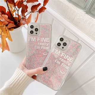 เคสไอโฟน เคสซิลิโคน 11 12 promax iPhone case for iPhone X XS MAX XR  7+ 8PLUS I’m fine TPU-S1111