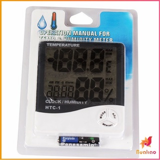 BUAKAO แบบดิจิตอล  LCD แบบดิจิตอล เครื่องวัดอุณหภูมิและความชื้น Digital Temperature Meter