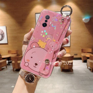 Ready Stock Phone Case Xiaomi 11T Pro 11T Mi 11 Lite 5G NE เคส Casing Shiny Cartoon All Inclusive Protective Soft Case with Wristband Stand Xiaomi 11T เคสโทรศัพท