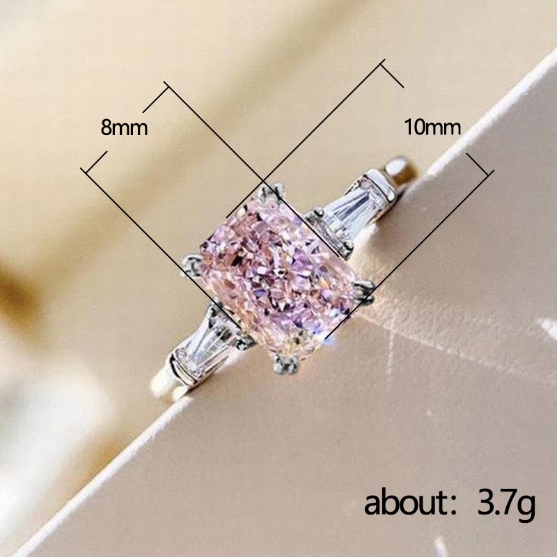 แหวนเงินแท้-เกรด-s925-ประดับเพทาย-สีชมพู-เหมาะกับของขวัญแต่งงาน-แฟชั่นเรียบง่าย-สําหรับผู้หญิง