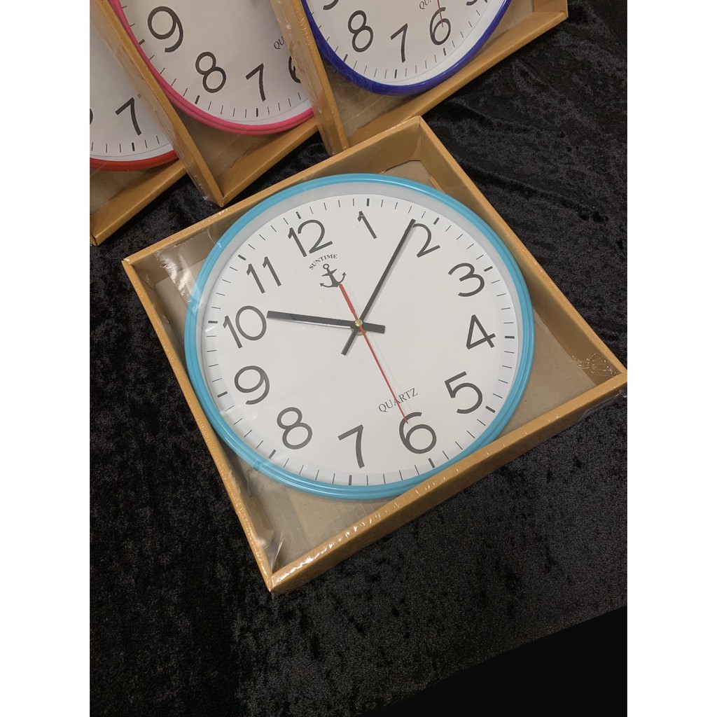 นาฬิกาติดผนัง-สมอ-สีๆ-รหัส-1011-นาฬิกาแขวน-ทรงกลม-นาฬิกาแขวนติดผนัง-นาฬิกา-ตราสมอ-หน้าปัดกระจก-มองเห็นตัวเลขชัดเจ