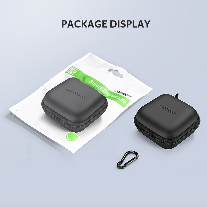 ข้อมูลประกอบของ Ugreen Storage Bagกล่องเคส สำหรับจัดเก็บหูฟัง เมมโมรี่การ์ด ขนาด 8x8x4 ซม.ไซซ์ S