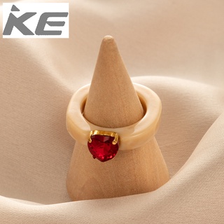 French color love zircon acrylic resin ring female Korean all-match ring for girls for women l