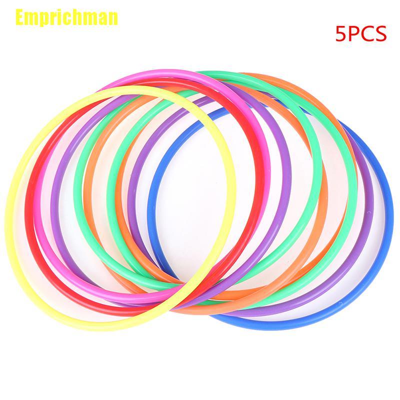 ภาพหน้าปกสินค้า(Emprichman) ของเล่นห่วงวงกลมพลาสติก หลากสี ขนาด 18 ซม. 5 ชิ้น สําหรับเด็ก
