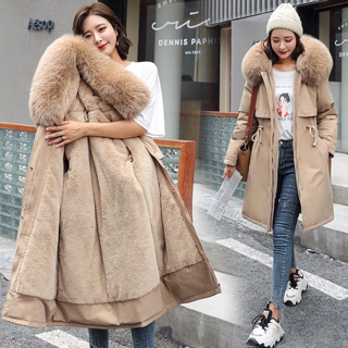 เสื้อโค้ทกันหนาวผู้หญิง(พร้อมส่ง กากี 2xl) ลุยหิมะได้✔️มีโค้ดส่วนลดนะคะ✔️