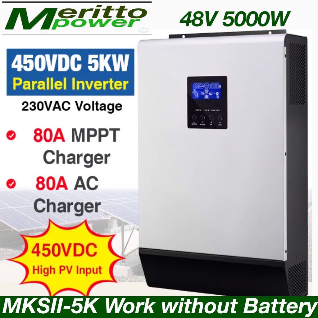 5KW Hybrid solar inverter 48V 80 mppt 450VDC | Shopee Thailand