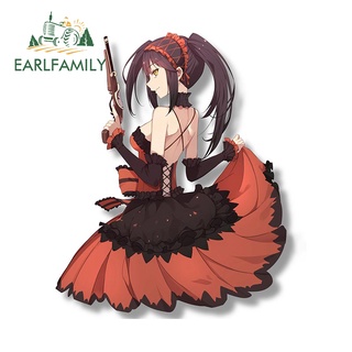 Earlfamily สติกเกอร์ไวนิล กันแดด กันรอยขีดข่วน ลาย Tokisaki Kurumi Date A Live ขนาด 13 ซม. x 10.9 ซม. สําหรับติดตกแต่งรถยนต์