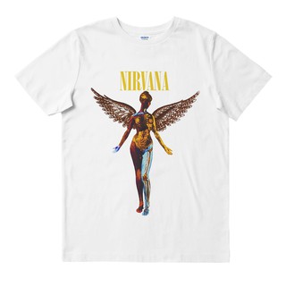 เสื้อยืดโอเวอร์ไซส์Nirvana - ในอเมริกา | เสื้อยืด พิมพ์ลายวงดนตรี | เพลงเมอร์ช | Unisex | เสื้อยืด | เสื้อยืด พิมพ์ลายดน