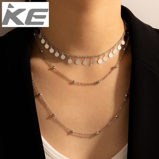 Accessories Jewelry Simple Ball Chain Disc Sequin Necklace MultiSweater Chain for girls for wo