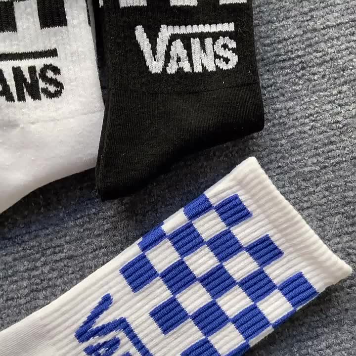 vans-ถุงเท้าข้อยาว-ลายตารางหมากรุก-สีขาว-สีดํา-สไตล์เกาหลี-สําหรับผู้ชาย