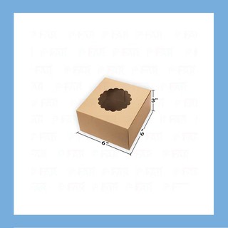 กล่องเค้กแม็ค 0.5 ปอนด์ ขนาด 6x6x3 นิ้ว (10 ใบ) INH101