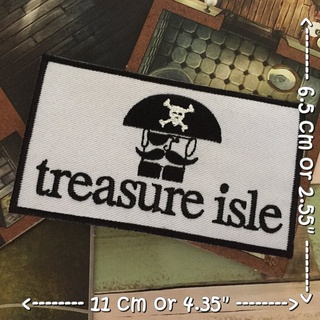 โลโก้ Treasure Isle ตัวรีดติดเสื้อ อาร์มรีด อาร์มปัก ตกแต่งเสื้อผ้า หมวก กระเป๋า แจ๊คเก็ตยีนส์ Quote Embroidered Iron...