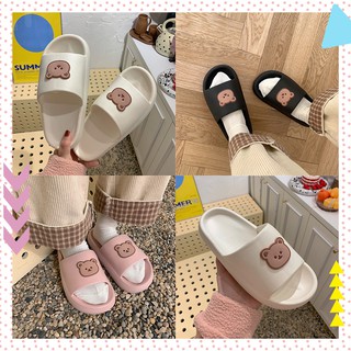 ราคาLGShoes 🐳รองเท้าแบบสวมสีสันสดใส พร้อมหน้าน้องหมีสุดน่ารัก พื้นนุ่มใส่สบาย ในราคาสบายกระเป๋า