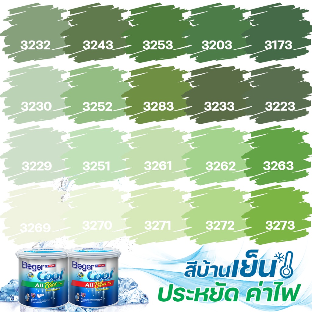 beger-คูลออลพลัส-สีเขียวใบไม้-ฟิล์มด้าน-ภายนอก-ภายใน-ขนาด-9l-สีทาบ้าน-สีบ้านเย็น-เกรด-10-ปี-สีบ้านเย็น