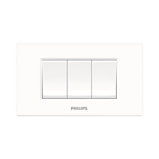 Chaixing Home ชุดสวิตช์ทางเดียว 3 ช่อง PHILIPS รุ่น LEAF