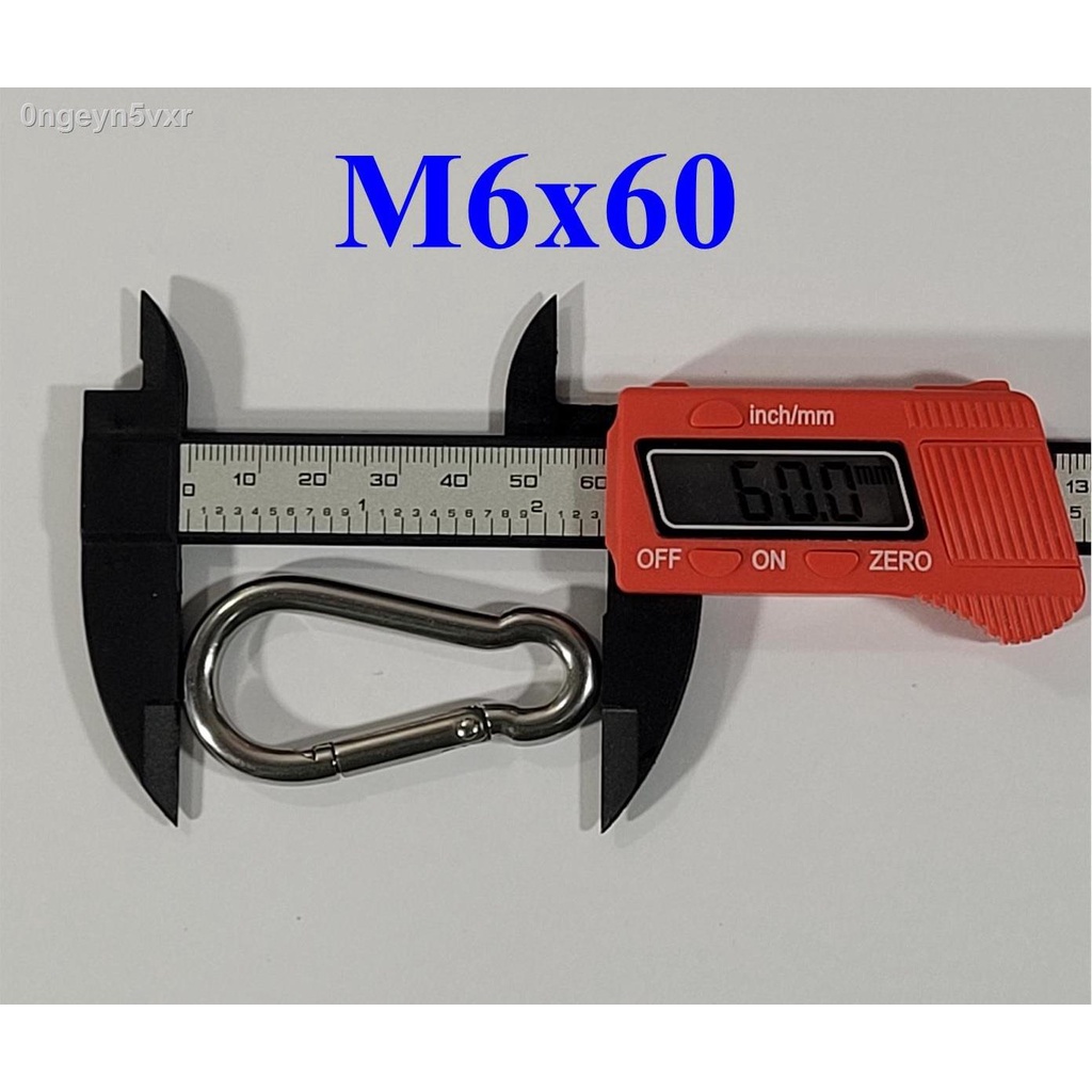 ห่วงตะขอเกี่ยว-สแตนเลส-m5x50-m6x60-carabiner-2-อันต่อห่อ-รับน้ำหนักได้ดี-แข็งแรง-ทนทาน