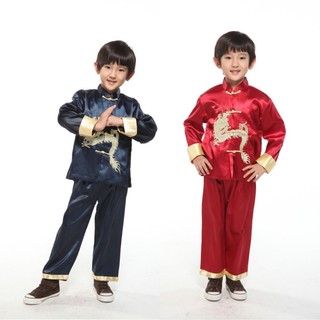 ภาพหน้าปกสินค้าพร้อมส่ง  ชุดเสื้อ+กางเกง ชุดจีนเด็กผู้ชาย ชุดจีนโบรานผ้าเมืองสไตล์จีน ลายมังกร ที่เกี่ยวข้อง