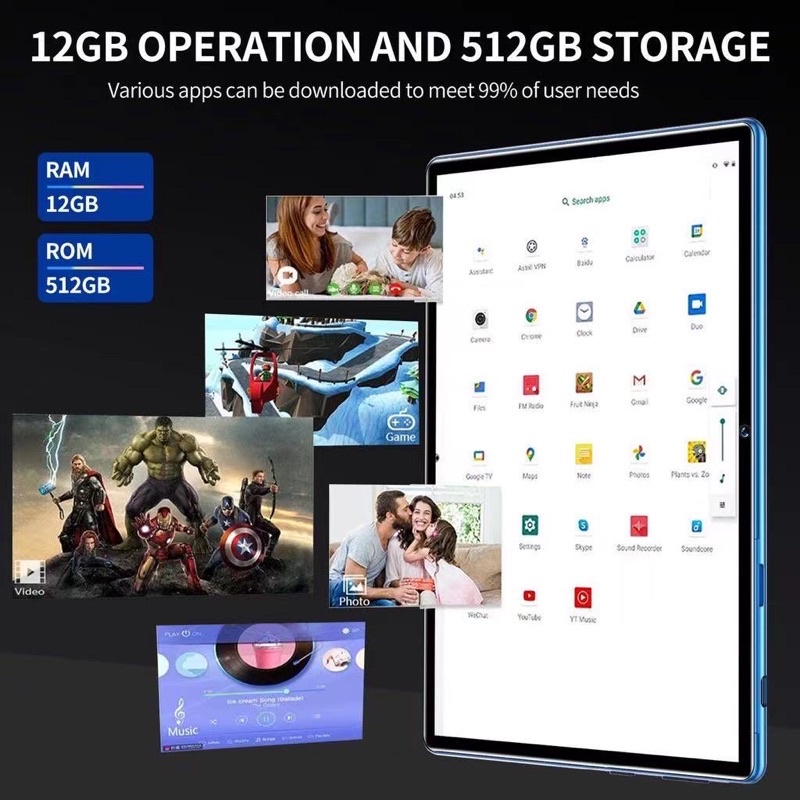 ภาพสินค้าSamsumg Galaxy แท็บเล็ต Android Tablet 12+512G แท็บเล็ตถูกๆ เรียนรู้คอมพิวเตอร์ สองซิม แท็บเล็ตโทรได้ จากร้าน stapoam บน Shopee ภาพที่ 2