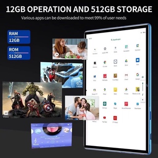 ภาพขนาดย่อของภาพหน้าปกสินค้าSamsumg Galaxy แท็บเล็ต Android Tablet 12+512G แท็บเล็ตถูกๆ เรียนรู้คอมพิวเตอร์ สองซิม แท็บเล็ตโทรได้ จากร้าน stapoam บน Shopee ภาพที่ 2