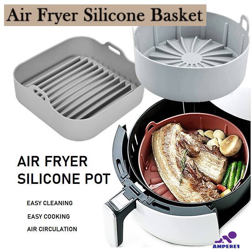 airfryer-ซิลิโคนหม้อหม้อทอดอากาศเตาอบถาดอบพิซซ่าทอดไก่พิซซ่าตะกร้าถาดอบองค์การอาหารและยาจานอบ-amp1