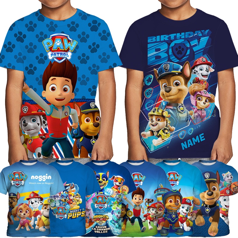 เสื้อยืดแขนห้าส่วน-พิมพ์ลายการ์ตูน-paw-patrol-เหมาะกับงานปาร์ตี้วันเกิด-สําหรับเด็กผู้ชาย-อายุ-3-14-ปี